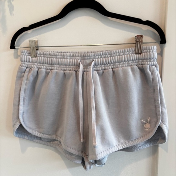 Playboy by Pacsun Bunny Sweat Shorts Light Periwinkle Size Medium Women's - Picture 2 of 10